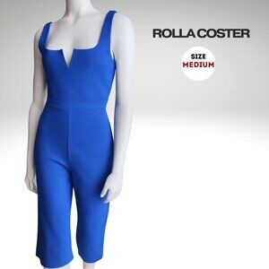 Rollas Coaster Cobalt Blue Jumpsuit | Medium | Wide Strap | Cropped